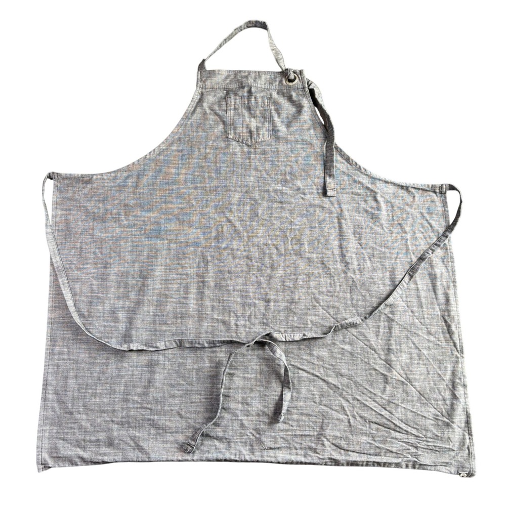 Chef Works Unisex Urban Collection Bib Apron OS Gray Cotton Blend Utility Pocket